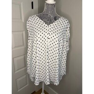 Torrid Black White Polka Dot Blouse Size 3X 3 Women’s